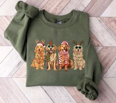 Celebrate the holiday season in style with our Golden Retriever Christmas Sweatshirt. This cozy Christmas sweater combines festive cheer with the adorable charm of your favorite furry friend, making it the perfect Dog Christmas Crewneck for a joyful and comfortable celebration. 🎄 Unleash the holiday spirit with a dash of humor and a whole lot of charm! Our Golden Retriever Christmas Sweatshirt is here to elevate your festive fashion game. 🐕 Imagine snuggling up by the fire in a cozy sweatshirt Golden Retriever Christmas, Holiday Dog, Christmas Crewneck, Dog Sweatshirt, Sweater Christmas, Dog Christmas, Cozy Christmas, Comforters Cozy, Christmas Dog