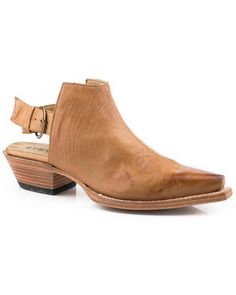 Stetson Women's Calf Western Booties - Snip Toe, Brown Western Bridle Leather Boots For Fall, Leather Chelsea Boots With Snip Toe, Leather Chelsea Boots For Fall Rodeo, Leather Chelsea Boots For Rodeo In Fall, Western Boots With Bridle Leather And Round Toe, Western Bridle Leather Boots With Round Toe, Fall Leather Boots With Heel Loop, Leather Boots With Heel Loop For Fall, Brown Snip Toe Boots With Buckle Closure