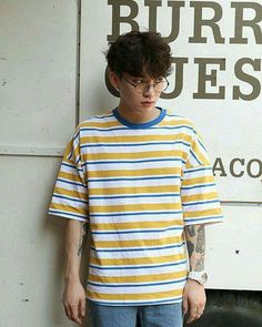 @tuesdaysg0ne Mens Fashion Classic, Skater Style, 인물 사진, 80s Fashion, Mode Inspiration, Striped Shirt, The Well, Boy Outfits, Men's Fashion