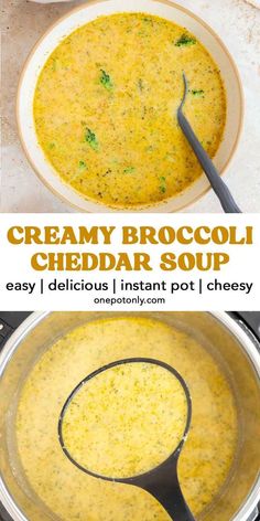 creamy broccoli cheddar soup is an easy and delicious side dish that's ready in under 30 minutes