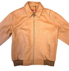 Kashani Men's Cognac Antique Lamb Skin Bomber Jacket - Dudes Boutique