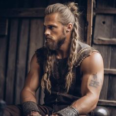 Viking Hairstyles Men Medium Hair, Norse Hairstyles For Men, Viking Boy Hair, Nordic Hairstyle Men, Men’s Viking Hair, Skyrim Hairstyles, Viking Men Hair, Male Viking Hair, Norse Hairstyles