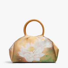 Chinese Mulberry Silk Handcrafted Handbag - SinoCultural Traditional Chinese Aesthetic, Yellow Bamboo, Silk Design, Chinese Aesthetic, Bamboo Design, Classic Paintings, New Chinese Style, Round Leather, Women Handbag