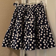 Beautiful Never Worn Carolina Herrera High Rise Skirt. Im 5’8’’ And It Fits Me A Little Higher Than My Knee. Flare Style. Polka Dot Fitted Full Skirt, Polka Dot Tiered Lined Skirt, Polka Dots Skirt, White Polka Dot Skirt, High Rise Skirt, Dot Skirt, Carolina Herrera, White Polka Dot, Blue White