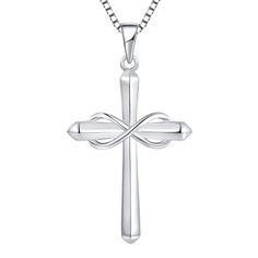 PRICES MAY VARY. 💖Starchenie Design - cross jewelry -It symbolizes Firm belief; Peace and happiness; Keep going with Jesus. 💖High Quality - 925 sterling silver with rhodium plated, Excellent electroplate technique, nickel free, lead free and hypoallergenic. 💖Pendant Size - 28mm*20mm (1.1*0.8 inch). Chain: 0.8mm width box chain, length: 45+3 cm (17.71 +1.18 inch) extension chain. 🎁Perfect Gift - Come with gift box for Christmas, Valentine's Day, Birthday, Anniversary, Mother's day, etc. 💖We Mother's Day Sterling Silver Cross Necklace, Mother's Day Cross Jewelry, Sterling Silver Cross Necklaces For Mother's Day, Silver Cross Pendant Necklace For Mother's Day, Silver Cross Jewelry For Mother's Day, Silver Cross Necklace For Mother's Day, Silver Cross Pendant Jewelry For Mother's Day, Mother's Day Sterling Silver Cross Pendant Jewelry, Mother's Day Sterling Silver Cross Pendant