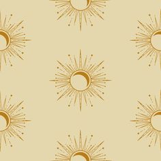 the sun and moon are depicted in this pattern