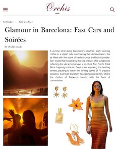 Alexandra Saint Mleux, Spanish GP, Formula 1, Tom Ford, Gold, Orange Alexandra Saint Mleux Aesthetic, Espresso Girl, Leo Energy, Barcelona Beach, F1 Wags, Sun Kissed Hair, Character Fashion, Luxury Room, Chic Sunglasses