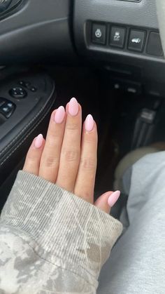 Light pink nail inspiration Nail Inspiration Light Pink, Lights Pink Nails, Light Pink Engagement Nails, Super Light Pink Nails, Christmas Nails Light Pink, Pink Ballet Nails, Cute Natural Nails Acrylic, Milky Pink Nails With Design, Nude Design Acrylic Nails