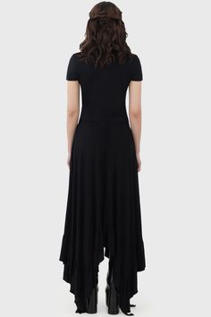 QUIET DESPAIR.- Soft, stretch fabric.- Maxi length.- Ruffled side dip hem.- Elasticated waist.- Fitted.With KILLSTAR branding, 96% Viscose 4% Elastane.Machine wash cold (30°c) / Do not bleach / Do not tumble dry / Iron at low temperature / Do not dry clean. Imported. Pleated Skirt With Asymmetrical Hem, Fitted Long Viscose Skirt, Fitted Skirt With Asymmetrical Hem, Chic Fitted Skirt With Handkerchief Hem, Fitted Skirt With Asymmetrical Hem And Lined Detail, Fitted Skirt With Asymmetrical Hem And Lining, Versatile Fitted Black Maxi Skirt, Fitted Viscose Asymmetrical Skirt, Fitted Asymmetrical Viscose Skirt