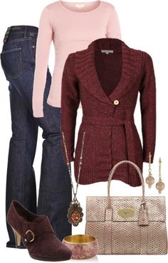 Classic with sweater Plus-koon Muoti, Look Office, Denim Outfits, Outfit Winter, Office Fashion, Outfits Casuales, Casual Fall, Beautiful Fashion