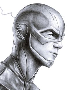 a pencil drawing of the flash from the tv series,'arrow man'by person