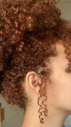 Dyed Curly Hair Ginger, Ginger Hair On Curly Hair, Natural Looking Dyed Hair, Dyed Hair Inspo For Curly Hair, Curly Ginger Hair Aesthetic, Dark Ginger Curly Hair, Ginger Hair Curly, Copper Curly Hair, Curly Hair 3c