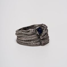 Arion Blue Sapphire Ring, Ring by GERMAN KABIRSKI Black Rhodium Ring, Blue Sapphire Ring, Blue Sapphire Rings, Black Rhodium, Ring Collections, Perfect Ring, Silver 925, All Black, Blue Sapphire