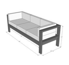 the bed frame is shown with measurements for it