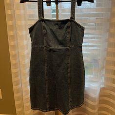 Summer Denim Dress From Hollister, Never Worn. Cute Little Slit In The Front Thigh Summer Denim Dress, Denim Dress Summer, Hollister Dresses, Summer Denim, Denim Color, Colored Denim, Denim Dress, Hollister, Color Blue