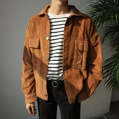 size bust Shoulder width Sleeve Length length m 122 60 53 64 l 126 61 55 66 xl 130 62 57 68 Size chart is for reference only, everything is subject to the real thing Retro Inspired Outfits Men, Curdory Jacket Outfit Men, Japan Fall Outfit Men, How To Style Corduroy Jacket, Curdoroy Jacket Outfits, Brown Corduroy Jacket Outfit Men, Casual Fashion Men's Outfit Ideas, Corduroy Outfit Men, Corduroy Jacket Outfit Men