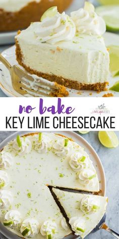 no bake key lime cheesecake on a plate