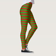 Christmas Red Green Stripes Elf Halloween Costume Leggings #Halloween #costumes #cosplay Elf Halloween Costume, Elf Halloween, Elf Leggings, Holiday Leggings, Elf Clothes, Elf Costume, Christmas Leggings, Custom Leggings