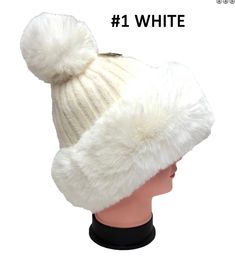 Faux fur hat, Soft, fluffy, furry winter hat with Pom Pom. Very chic and cute. Made of acrylic and fleece. Keeps you very warm and comfy. Inner lining is made of fleece Beanie Pom Pom, Burgundy Hat, Winter Fur Hat, Holiday Hats, Faux Fur Hat, Casual Necklaces, Fur Hat, Red Hat, Winter Beanie