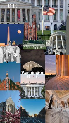 the washington d c collage is shown in many different pictures