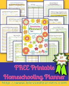 free printable homeschooling planner with flowers