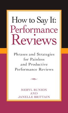 the cover of how to say it performance review