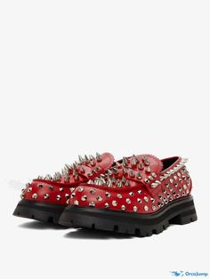 OrcaJump - Handcrafted Spike Studs and Rivet Artwork Slip-On Loafer Shoes for Proms, Parties, and Weddings Spiked Shoes, Casual Street Wear, Spike Shoes, Prom Shoes, Fall Shoes, Rivets, Casual Fall, On Shoes, Loafer Shoes