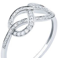 Gorgeous Sparkling Natural Diamond Love Knot Infinity Ring. Nwot * 1/4 Carats Natural White Diamonds, Untreated * 10k White Gold And Rhodium Plating * 10k Hallmark Stamped * 1/4 Cttw, I-J Color, I2-I3 Clarity Measurements Are Approximate Silver Infinity Diamond Ring With Accents, Infinity Ring With Pave Setting For Anniversary, White Gold Infinity Promise Ring, White Gold Infinity Jewelry With Pave Setting, Silver Infinity Diamond Ring Fine Jewelry, White Brilliant Cut Infinity Diamond Ring, White Infinity Promise Ring, Diamond White Infinity Diamond Ring For Promise, Diamond White Infinity Promise Ring