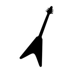 a black and white silhouette of an electric guitar