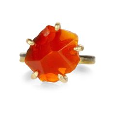 Trust the process and honor the beauty of the earth in this multicolored 14k white and 22k yellow gold ring from Variance. A brilliant Mexican fire opal has been gently reshaped from rough, and sits in a rustic 14k yellow gold prong setting. Stone measures 1/2" x 1/2". Skinny seamed band width measures 2mm. Size 6.25. Handcrafted in Santa Cruz, CA, U.S Mexican Fire Opal Ring, Mexican Fire Opal, Fire Opal Ring, Claw Prong, Jewelry Studio, Trust The Process, Opal Ring, Yellow Gold Ring, Of The Earth