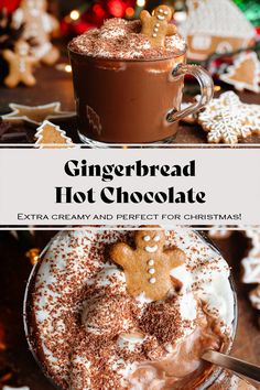 This Gingerbread Hot Chocolate is extra creamy, decadent, and full of warming spices. It's the perfect festive hot chocolate for the holidays! Serve it at your Christmas Day brunch or on any cold winter day when you're craving something sweet. It comes together in just a few minutes, it's easy to make in a big batch, and it's always a hit!