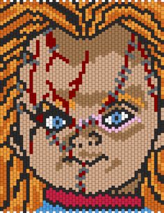 an image of a woman's face made out of legos