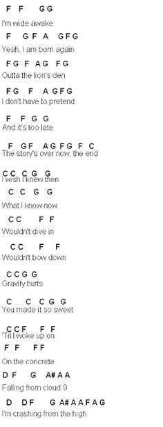 the guitar chords are arranged in different styles and sizes, including one for each song