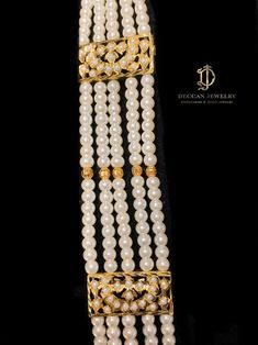 rani haar with earrings tika made using shell pearls with 22ct gold plating length of earrings 3.2 inch Elegant Gold Plated Bridal Necklace For Puja, Elegant White Ceremonial Tikka, Wedding Pearl Bracelet With Gold Beads, Elegant Cutdana Mala For Wedding, Elegant Gold Mala For Diwali, Elegant 22k Gold White Temple Necklace, Elegant Gold Mala For Ceremonial Use, Elegant 22k Gold Temple Necklace In White, Elegant Gold Ceremonial Mala