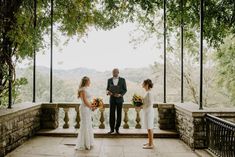 the bride and groom are getting ready to exchange their vows