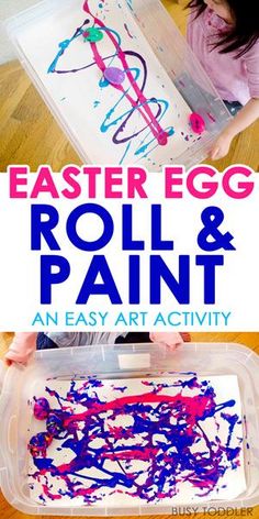 an easy easter egg roll and paint activity for kids