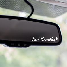 Just Breathe Mirror Decal, Rearview Mirror Car Decals, Car Accessories For Women Rear View Mirror, Positive Affirmations Vinyl Decal - The Glam Thangz Mirror Vinyl, Mirror Decal, Yeti Cup, Car Accessories For Women, Car Accessory, Oracal 651, Just Breathe, Car Rear View Mirror, Craft Fair