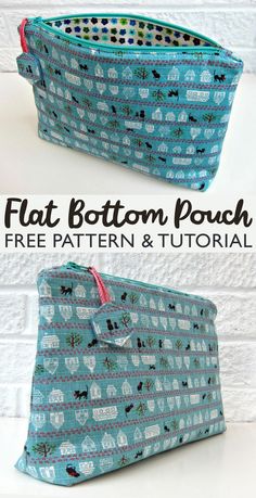 Flat Bottom Zippy Pouch. Tutorial + Pattern Clinic Brochure, Makeup Bag Pattern, Quilted Bag Patterns, Cosmetic Bag Pattern, Zipper Pouch Tutorial, Pouch Sewing, Bag Pattern Free