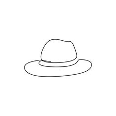 a black and white drawing of a hat