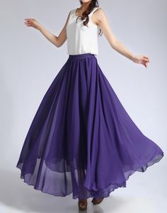 Women Long Chiffon Skirt Summer Chiffon Party Skirt Plus Size Chiffon Skirt Purple Dark Green on Storenvy Flowy Pleated Party Skirt, Elegant Purple Maxi Skirt For Summer, Flowy Maxi Skirt For Parties, Flowy Floor-length Maxi Skirt For Party, Flowy Full Maxi Skirt For Party, Solid Chiffon Skirt For Spring, Chiffon Lined Maxi Skirt, Chiffon Maxi Skirt For Party, Flowy Chiffon Floor-length Maxi Skirt