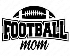 the football mom logo is shown in black and white with an image of a ball on it