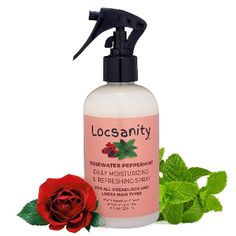 Bring Your Locs Back to Life - This loc moisturizer spray effectively hydrates and strengthens the hair while nourishing the scalp. It provides daily moisture for your locs as well as helps prevent dandruff, brittle locs and hair damage. Refresh and Protect Your Scalp and Hair - Unlike other loc hair care products, this rose water spray for locs provides maximum nourishment and heat protection without the gunky build-up. It also promotes hair growth, and soothes a dry, itchy scalp. Spray For Locs, Peppermint Hair, Loc Care, How To Treat Dandruff, Coconut Essential Oil, Scalp Moisturizer, Spray Moisturizer, Low Porosity Hair Products, Hair Porosity