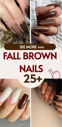 You can never go wrong with a fresh mani! 🎨✨ Find the look that speaks to you and get creative with your nails. 💕 Save this pin for your next appointment! Mauve And Brown Nails, 2 Color Fall Nails, Brown And Taupe Nails, Brown Skin Nails Ideas, Brown Tones Nails, Fall Nails For Brown Skin, Neutral Fall Nails Acrylic, Fall Acyrilics Nails, Elegant Brown Nails