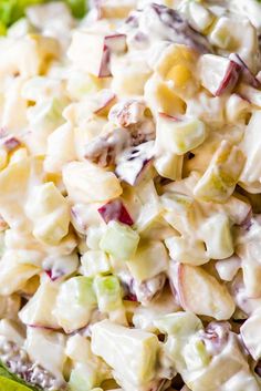 a close up of a salad in a bowl