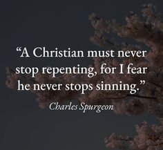 a quote from charles spurson about stop repenting, for fear he never stops sinning