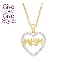 in stock Macy's Necklaces For Mother's Day, Heart Pendant Necklace Gold, Paw Heart, Necklace Online, Women Diamond, Heart Pendant Necklace, Heart Pendant, Paw Print, Pendant Necklace