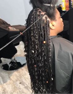 Bohemian Box Braids, Goddess Box Braids, Bohemian Braids, Goddess Braids Hairstyles, Faux Locs Hairstyles, Braided Styles, Box Braids Hairstyles For Black Women, Cute Braided Hairstyles, Braided Cornrow Hairstyles