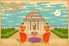 Odisha Culture Illustration, Odisha Illustration Art, Odisha Illustration, Odisha Culture Drawing, Odisha Culture, Incredible India Posters, Indian Dances, India Illustration, Culture Illustration