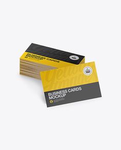 two business cards stacked on top of each other in front of a white background with the words business cards mockup