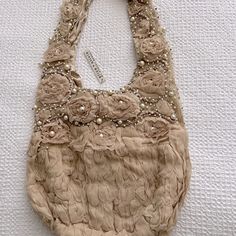 Silk Blush Nude Hobo Bag With Pearl And Rhinestone Beading. Nwt Measurements: 15 X 14 Strap: 14” Alice Olivia, Hobo Bag, Beading, Blush, Bag Lady, Silk, Beads, Women Shopping